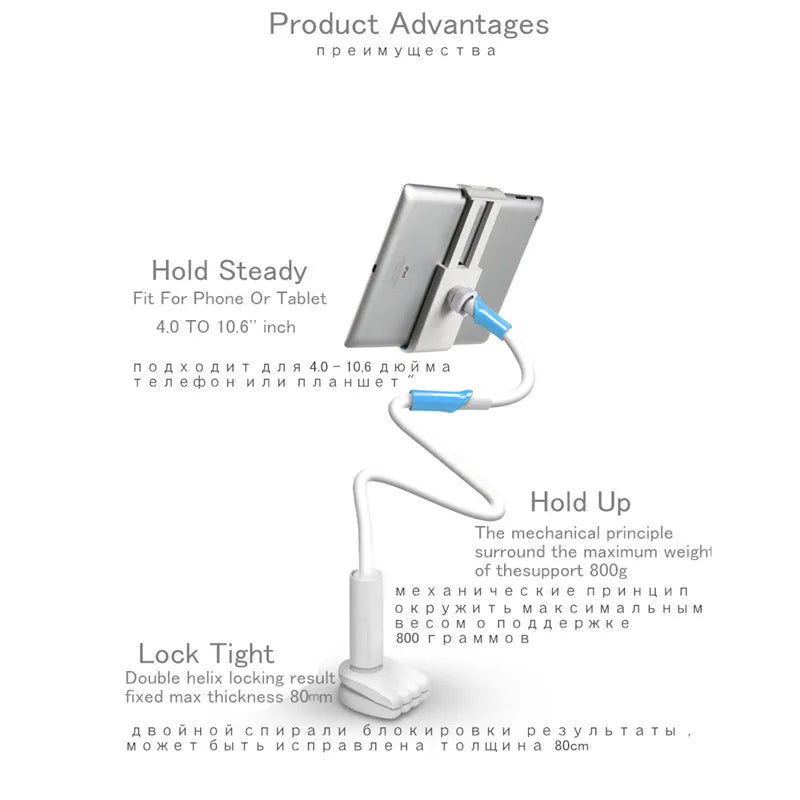 Adjustable Gooseneck Tablet Stand Holder: Flexible Bed Desk Design  computerlum.com   
