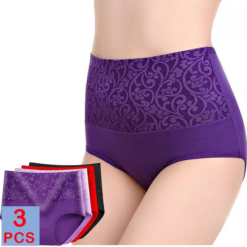 High Waist Cotton Panties Set for Women Plus Size Abdominal Briefs Postpartum Recovery  ourlum.com   