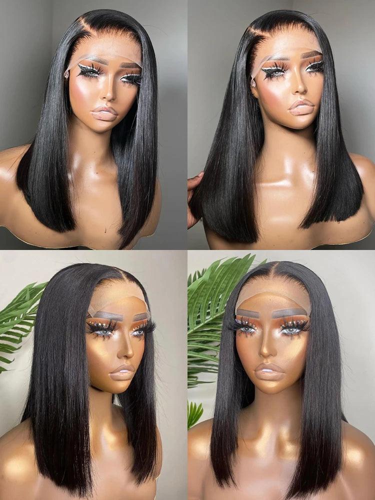 KEILANTRA 13x4 Remy Brazilian Human Hair Lace Front Wig - Effortless Style for Black Women  ourlum.com   