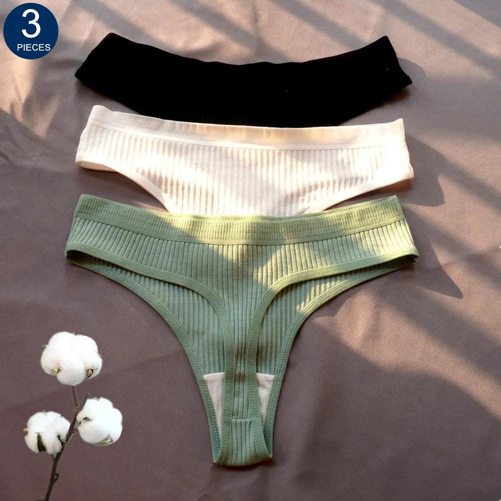 Ultimate Comfort Seamless Cotton Thongs Set for Women - Pack of 3  ourlum.com   