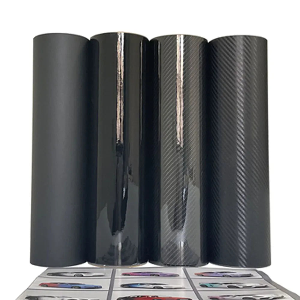 3D Glossy Black Matte Black Carbon Fiber Vinyl Wrap for Cars, Consoles, Laptops - Self Adhesive Sticker Film  ourlum.com   
