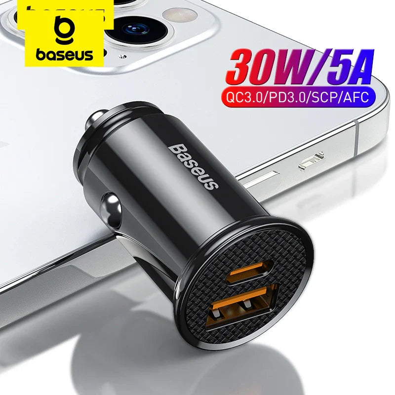 Baseus 30W Car Charger: Fast Charging for Xiaomi, iPhone, Samsung  ourlum.com   