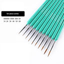 Miniature Weasel Hair Painting Brushes Set - 10 Pieces  ourlum.com 10 pcs green  