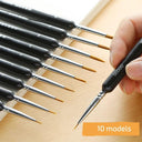 Miniature Weasel Hair Painting Brushes Set - 10 Pieces  ourlum.com 10 pcs black  