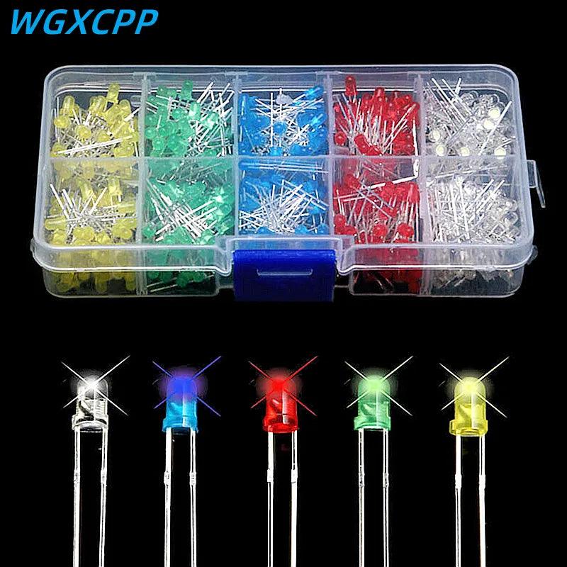 LED Diodes Assorted Kit - White, Green, Red, Blue, Yellow - 100/500 PCS  ourlum.com   