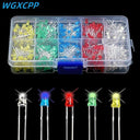 LED Diodes Assorted Kit - White, Green, Red, Blue, Yellow - 100/500 PCS  ourlum.com   