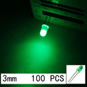 LED Diodes Assorted Kit - White, Green, Red, Blue, Yellow - 100/500 PCS  ourlum.com green  3mm  100pcs  