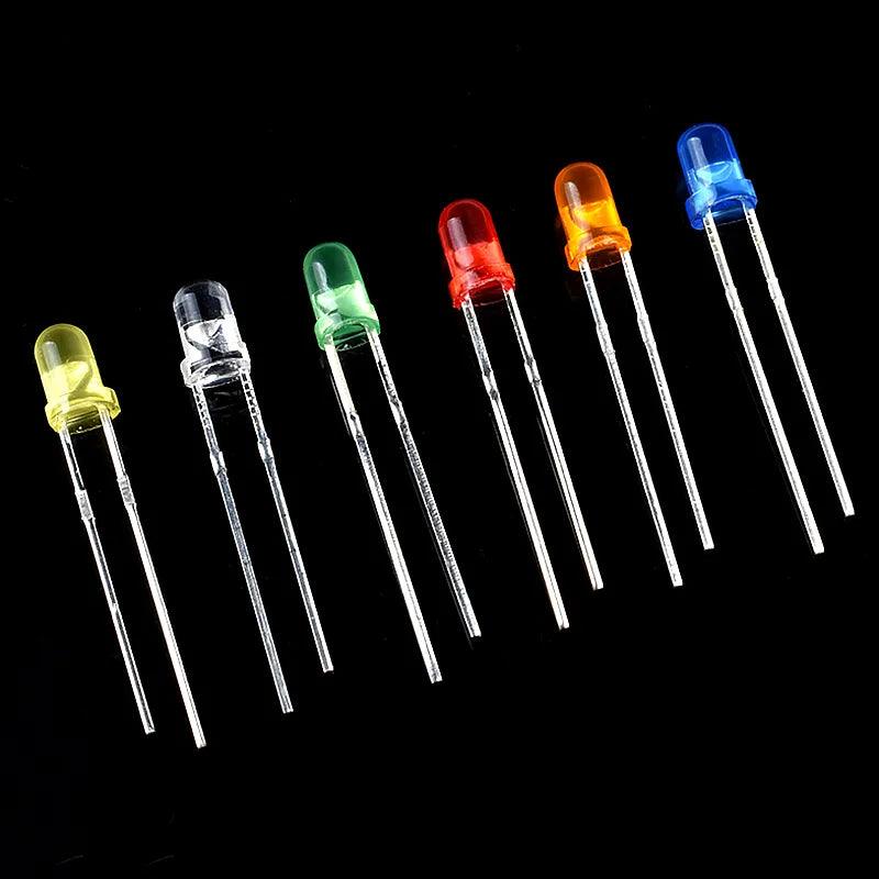 LED Diodes Assorted Kit - White, Green, Red, Blue, Yellow - 100/500 PCS  ourlum.com   
