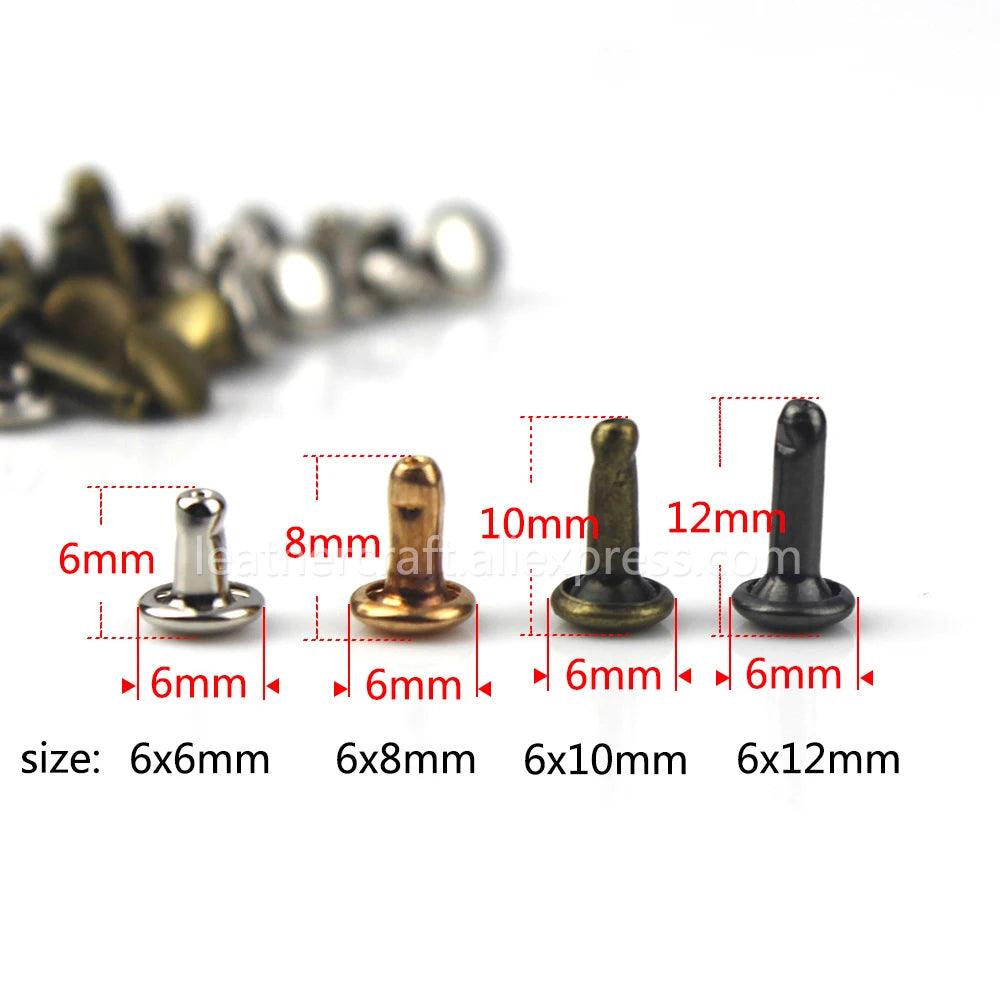 Metal Double Cap Rivets Set with Multiple Sizes and Finishes for Leather Craft and Garment Decoration  ourlum.com   