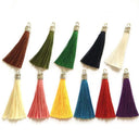 Small Silk Tassel Earrings DIY Jewelry Making Kit with Silver Caps  ourlum.com   