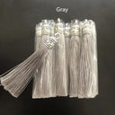 Small Silk Tassel Earrings DIY Jewelry Making Kit with Silver Caps  ourlum.com color 5 10 Pcs 