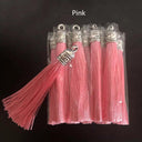 Small Silk Tassel Earrings DIY Jewelry Making Kit with Silver Caps  ourlum.com color 8 10 Pcs 