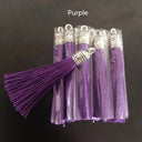 Small Silk Tassel Earrings DIY Jewelry Making Kit with Silver Caps  ourlum.com color 9 10 Pcs 