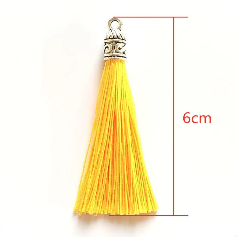 Small Silk Tassel Earrings DIY Jewelry Making Kit with Silver Caps  ourlum.com   