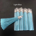 Small Silk Tassel Earrings DIY Jewelry Making Kit with Silver Caps  ourlum.com color 20 10 Pcs 