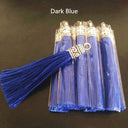 Small Silk Tassel Earrings DIY Jewelry Making Kit with Silver Caps  ourlum.com color 22 10 Pcs 