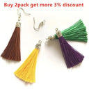 Small Silk Tassel Earrings DIY Jewelry Making Kit with Silver Caps  ourlum.com   