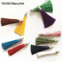 Small Silk Tassel Earrings DIY Jewelry Making Kit with Silver Caps  ourlum.com   