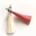 Small Silk Tassel Earrings DIY Jewelry Making Kit with Silver Caps  ourlum.com   