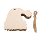 Bulk Pack of 10 Wooden Christmas Ornaments with Holes - DIY Crafts and Decorations  ourlum.com hat  