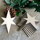 Bulk Pack of 10 Wooden Christmas Ornaments with Holes - DIY Crafts and Decorations  ourlum.com STAR B  