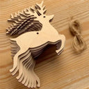 Bulk Pack of 10 Wooden Christmas Ornaments with Holes - DIY Crafts and Decorations  ourlum.com deer B  