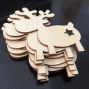 Bulk Pack of 10 Wooden Christmas Ornaments with Holes - DIY Crafts and Decorations  ourlum.com deer D  