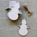 Bulk Pack of 10 Wooden Christmas Ornaments with Holes - DIY Crafts and Decorations  ourlum.com snowman B  