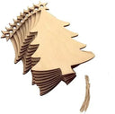 Bulk Pack of 10 Wooden Christmas Ornaments with Holes - DIY Crafts and Decorations  ourlum.com tree  