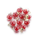 Whimsical Star Sequins Glass Ball Pendants Set for DIY Jewelry Making  ourlum.com Red beads  