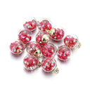 Whimsical Star Sequins Glass Ball Pendants Set for DIY Jewelry Making  ourlum.com Deep red star  