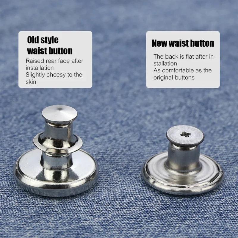 Metal Jeans Button Repair Kit with Nailless Removable Buttons - Set of 10  ourlum.com   