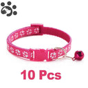 Adjustable Nylon Dog Collar Set with Bell - 10 Pack  ourlum.com E 10pcs United State 