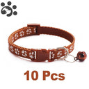 Adjustable Nylon Dog Collar Set with Bell - 10 Pack  ourlum.com F 10pcs United State 