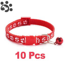 Adjustable Nylon Dog Collar Set with Bell - 10 Pack  ourlum.com G 10pcs United State 