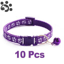 Adjustable Nylon Dog Collar Set with Bell - 10 Pack  ourlum.com N 10pcs United State 