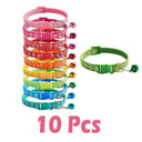 Adjustable Nylon Dog Collar Set with Bell - 10 Pack  ourlum.com Mix Color A United State 