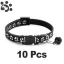 Adjustable Nylon Dog Collar Set with Bell - 10 Pack  ourlum.com B 10pcs United State 