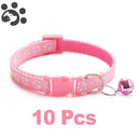 Adjustable Nylon Dog Collar Set with Bell - 10 Pack  ourlum.com C 10pcs United State 