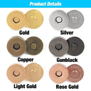 Brass Magnetic Snap Fasteners Kit - Versatile Clasps for Handbags, Purses, and DIY Crafts  ourlum.com   