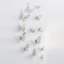 3D Hollow Butterfly Wall Sticker Set - Elegant Home Decor and DIY Gift  ourlum.com Silver 12PCS 