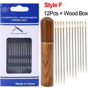 Elderly Friendly Stainless Steel Blind Sewing Needles Set - 12 Piece Kit  ourlum.com F Set  