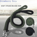 Army Green Double Row Nylon Dog Leash and Collar Set for Medium to Large Dogs  ourlum.com   