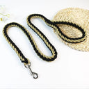 Army Green Double Row Nylon Dog Leash and Collar Set for Medium to Large Dogs  ourlum.com Khaki Black Dia. 1.0cm 