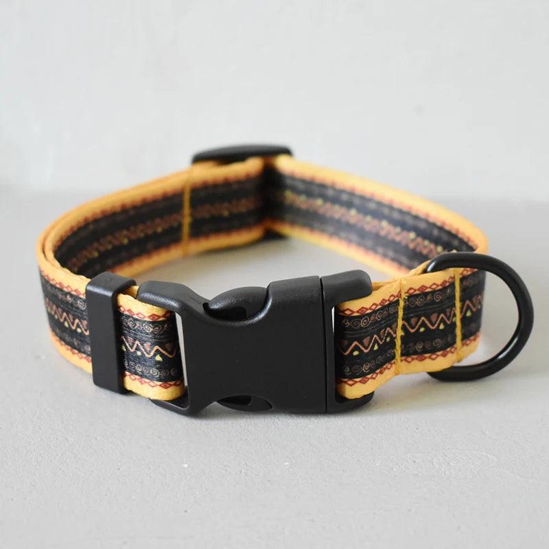 Personalized Nylon Dog Collar with Custom Engraved Nameplate - Adjustable and Stylish Pet Collar  ourlum.com   