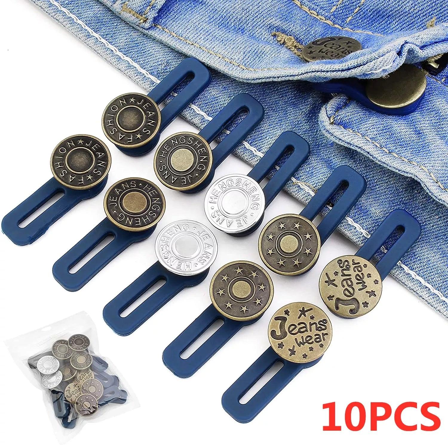 Metal Waistband Extender Set - Adjustable Button Expanders for Pants and Jeans  ourlum.com   