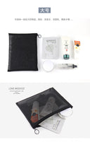 Large Capacity Portable Outdoor Travel Makeup Bag Black Transparent Mesh Storage