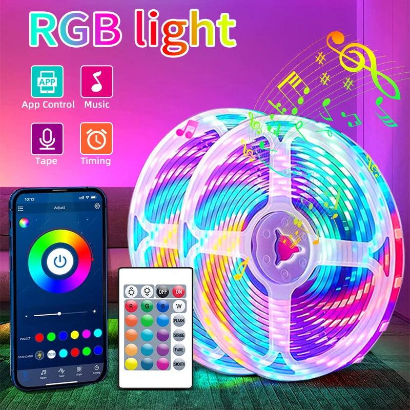 RGB LED Strip Light Kit with Music Sync and Bluetooth Control - Versatile Lighting Solution for Home and Office  ourlum.com   