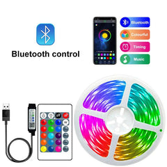 Dynamic RGB LED Strip Light Kit: Elevate Your Space with Music Sync & Bluetooth Control