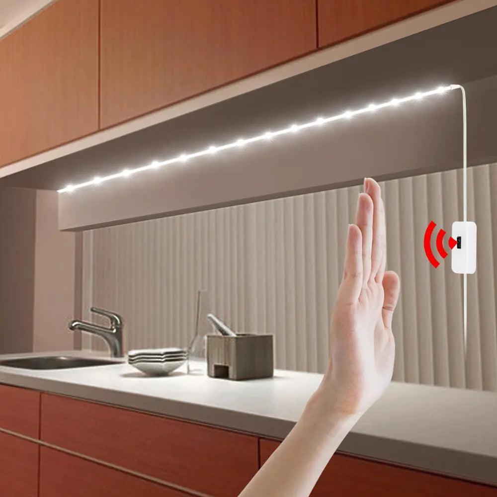 Motion Activated USB LED Light Strip for Kitchen and Cabinet - Hand Wave Sensor Switch  ourlum.com   